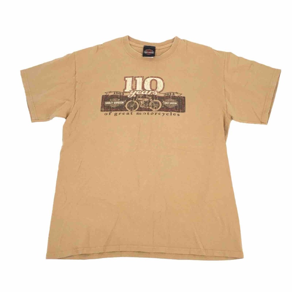 2013 Harley Davidson TX Short Sleeve T-Shirt Large Mens Motorcycle Yellow HD L